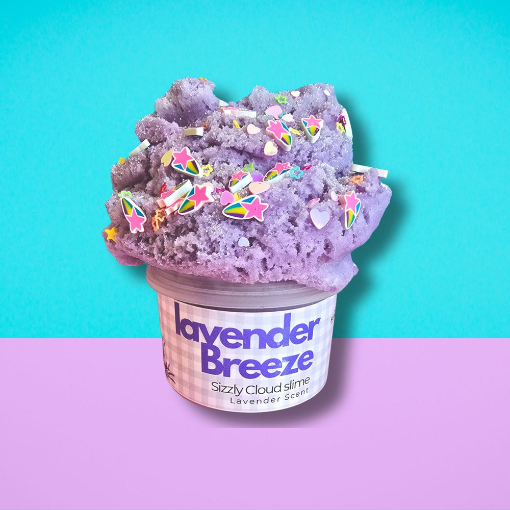 Purple Icee crunchy slime with rainbow sprinkles